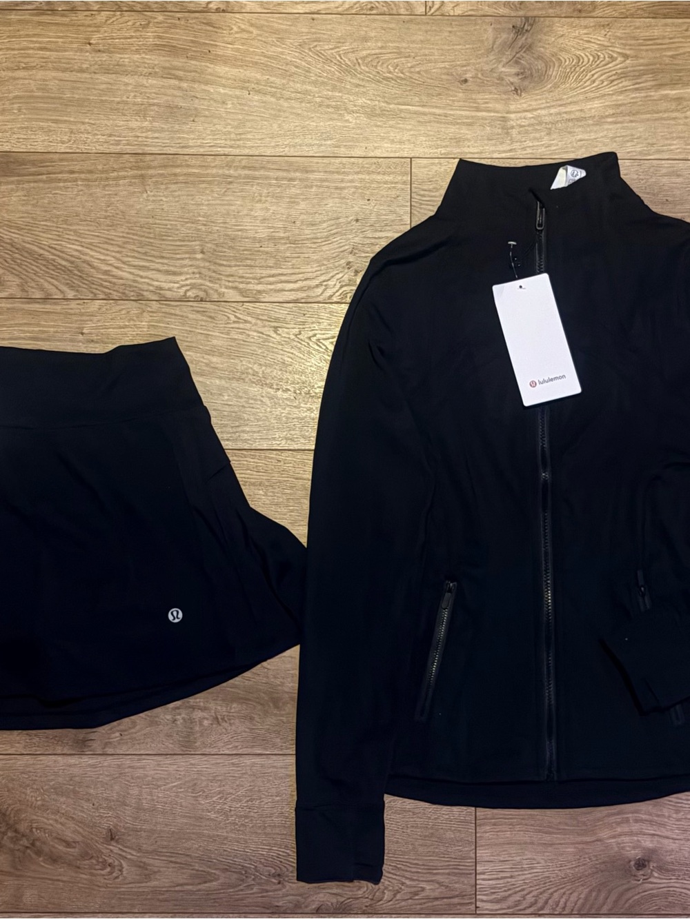 lululemon athletica Black Skirt and Zip Jacket Active Set